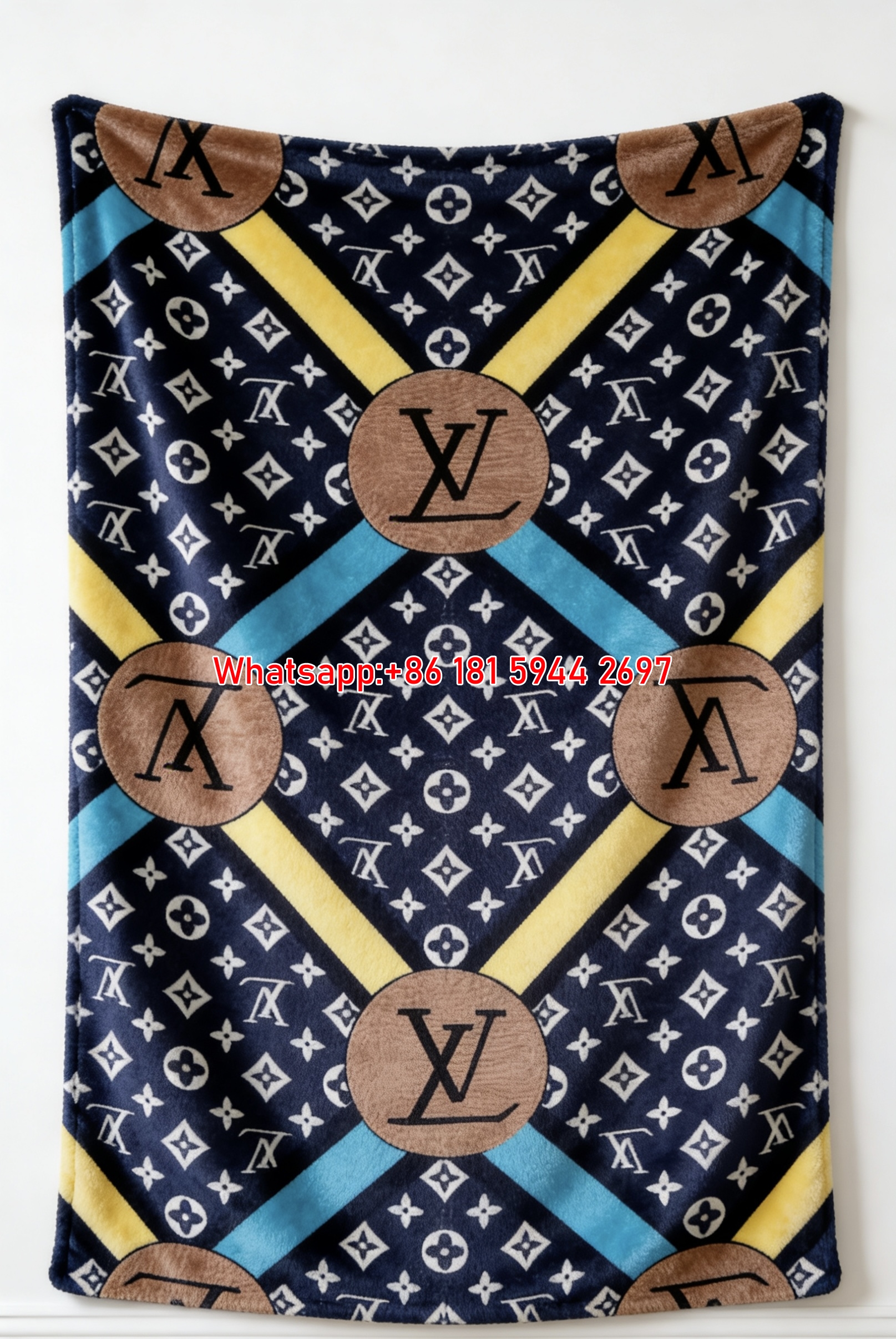 Classic Plaid Monogram Flannel Throw Blanket 323